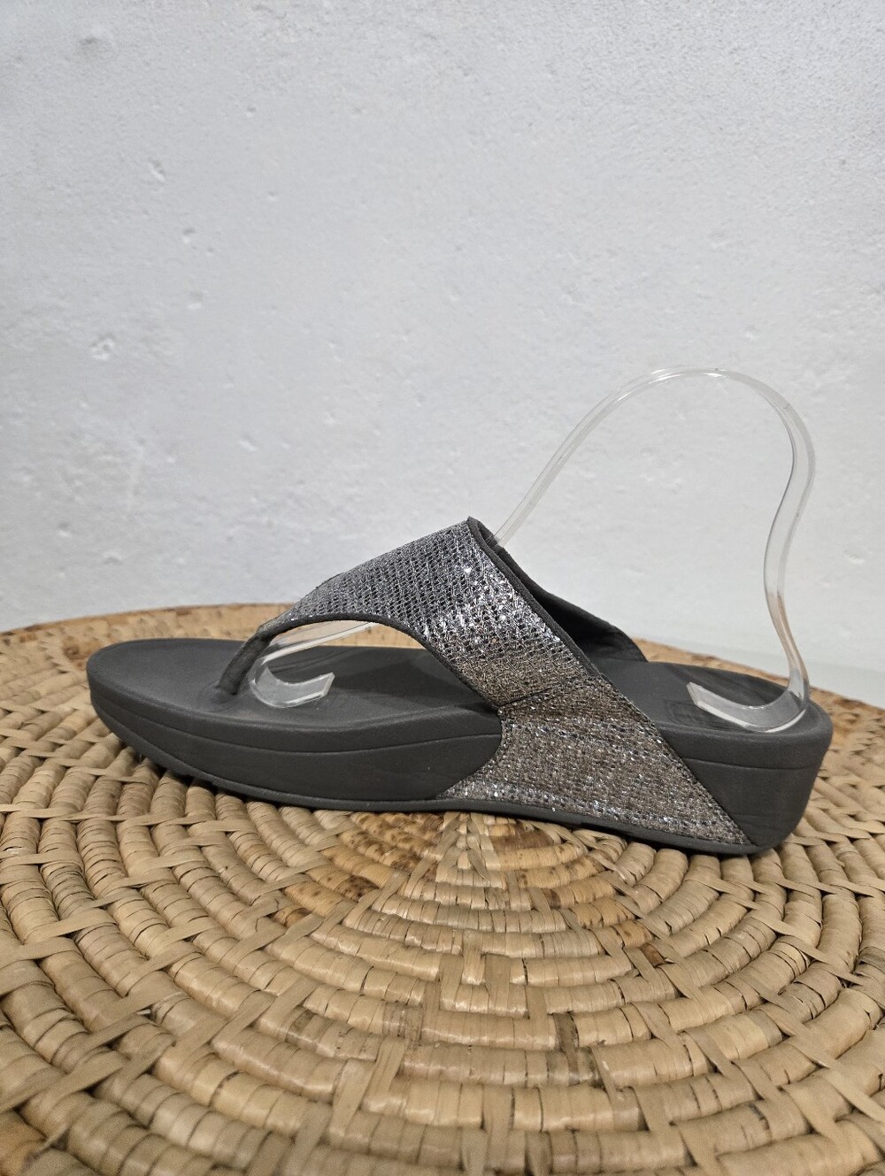 FitFlop Silver Glitter Sandals 9 - Picture 3 of 7